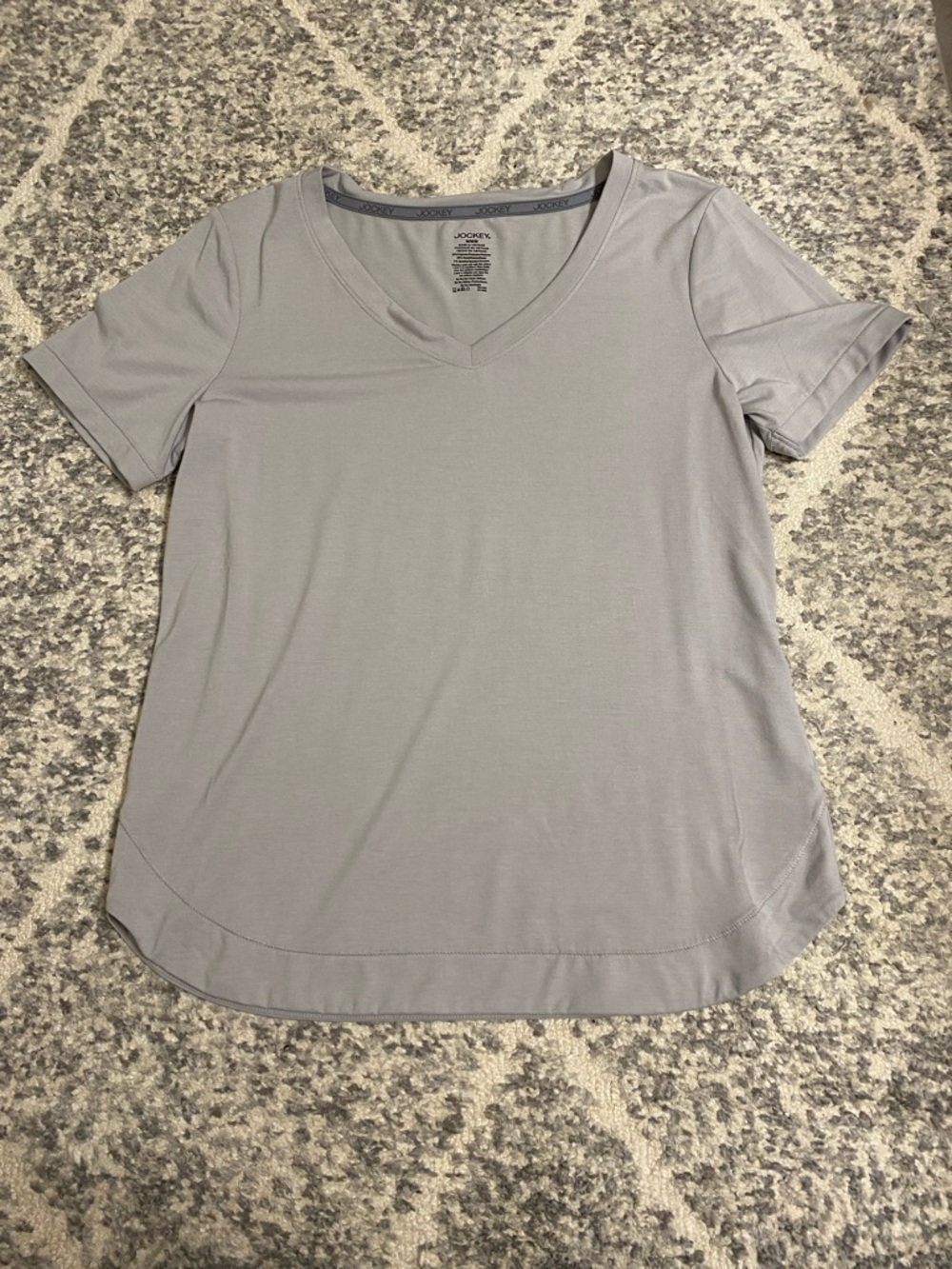 Jockey Light Gray V-Neck Short Sleeve Tee